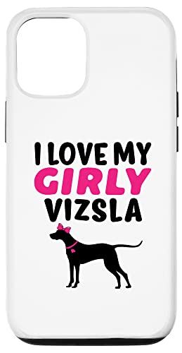 iPhone 12/12 Pro Vizsla Canine Pet Funny Girl Dog ガーリー 性別発表 キュート スマホケース