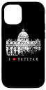 iPhone 12/12 Pro バチカン サン ピエトロ大聖堂 ヴィンテージ バチカン市国 扇子 I Love Vatican スマホケース