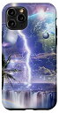 iPhone 11 Pro 宇宙 稲妻 銀河 ヤシの木 惑星 滝 スマホケース