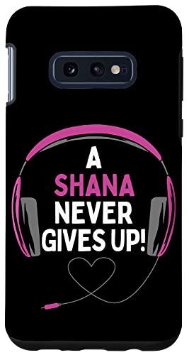 Galaxy S10e ゲーム用引用句「A Shana Never Gives Up」ヘッドセット パーソナライズ スマホケース