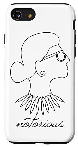 iPhone SE (2020) / 7 / 8 Notorious RBG Ruth Bader Ginsburg プロファイルラインドローイング スマホケース
