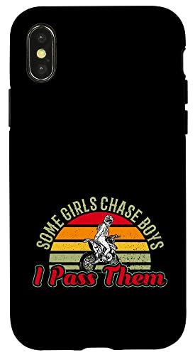 iPhone X/XS Girls Chase Boys I Pass Them Dirtbike MX モトクロスレースガール スマホケース