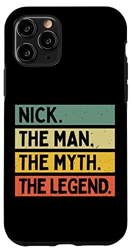 iPhone 11 Pro Nick The Man The Myth The Legend 面白い名言 カスタマイズ可 スマホケース