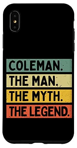 iPhone XS Max Coleman The Man The Myth The Legend 面白い名言 スマホケース
