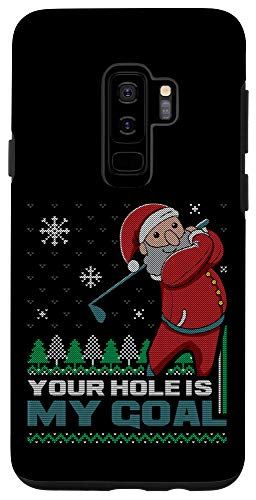 Galaxy S9+ Your Hole Is My Goal サンタクロース ゴルフ アグリークリスマスセーター スマホケース