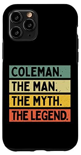 iPhone 11 Pro Coleman The Man The Myth The Legend 面白い名言 スマホケース