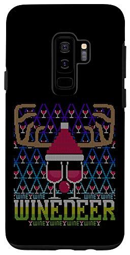 Galaxy S9+ Rudolph ワインディア トナカイ ワイン 面白い 醜い クリスマスセーター スマホケース