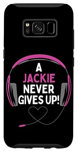 Galaxy S8 ゲーム用引用句 A Jackie Never Gives Up ヘッドセット パーソナライズ スマホケース
