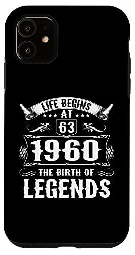 iPhone 11 Life Beginss At 63 1960 バースオブレジェンド 63歳の誕生日ギフト スマホケース