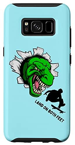 Galaxy S8 Scary Dinosaur Face Skater land on both feet Pro Skateboard スマホケース