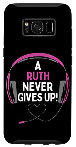 Galaxy S8 ゲーム用引用句「A Ruth Never Gives Up」ヘッドセット パーソナライズ スマホケース