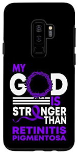 Galaxy S9+ 私の神は網膜色素変性症よりも強い意識リボン スマホケース
