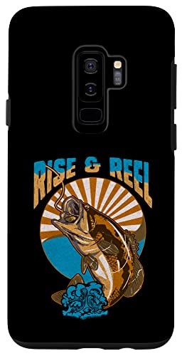 Galaxy S9 Rise and Reel Fishing Bass ヴィンテージ淡水スポーツ スマホケース