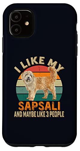 iPhone 11 I Like My Sapsali Dog And Maybe Like 3 People レトロ ヴィンテージ スマホケース