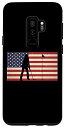 Galaxy S9+ アンティーク調 アメリカ国旗 ゴルフパター 愛国的 ゴルファー スマホケース