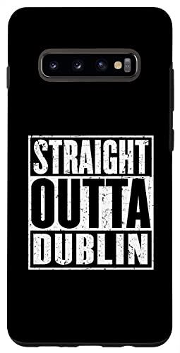 Galaxy S10+ Straight Outta Dublin ヴィンテージ アンティーク調 スマホケース