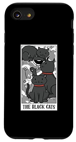 iPhone SE (2020) / 7 / 8 Funny The Black Cats タロットカード 猫 タロット カートマンシー ファン スマホケース