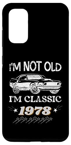 Galaxy S20 44歳の誕生日 I'm Not Old I'm Classic、面白い引用カー 1978 スマホケース