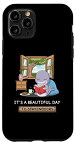 iPhone 11 Pro It's A Beautiful Day To Stay Indoors ブックリーダー Nerd Shark スマホケース