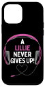 iPhone 12 mini ゲーム用引用句「A Lillie Never Gives Up」ヘッドセット パーソナライズ スマホケース