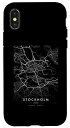 iPhone X/XS ストックホルム スウェーデン ファニーシティコーディネイト スカイライン シティマップ スマホケース