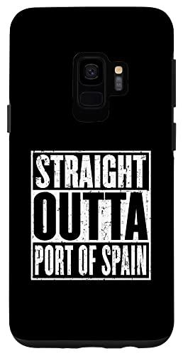 Galaxy S9 Straight Outta Portof Spain ビンテージ アンティーク調 スマホケース