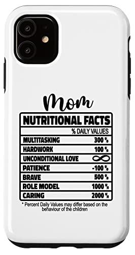 iPhone 11 Nutrition Facts Mom 栄養成分 おもしろい 母の日 スマホケース