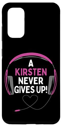 Galaxy S20 ゲーム用引用句「A Kirsten Never Gives Up」ヘッドセット パーソナライズ スマホケース