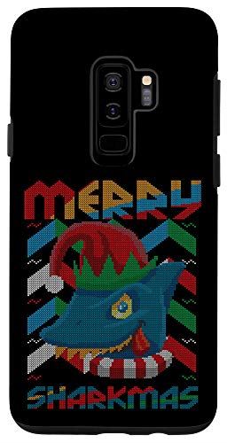 Galaxy S9+ Merry Sharkmas 魚 サンタクロース サメ アグリークリスマスセーター スマホケース