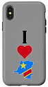 iPhone X/XS I Love Congo Vertical I Heart コンゴ国旗マップ スマホケース