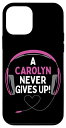 iPhone 12 mini ゲーム用引用句「A Carolyn Never Gives Up」ヘッドセット パーソナライズ スマホケース