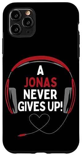 iPhone 11 Pro Max ゲーム用引用句「A Jonas Never Gives Up」ヘッドセット パーソナライズ スマホケース