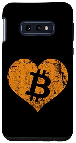 Galaxy S10e ヴィンテージハートビットコイン I love BTC暗号通貨投資家 スマホケース