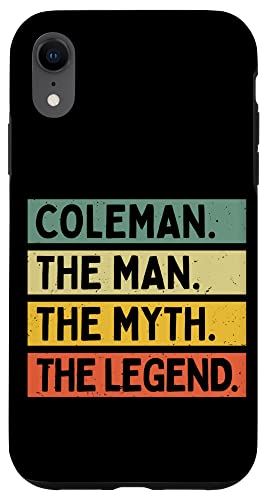 iPhone XR Coleman The Man The Myth The Legend 面白い名言 スマホケース