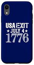 iPhone XR 7月4日 愛国的 USA 出口 イギリス おもしろギャグ かわいい スマホケース