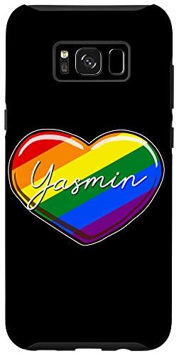 Galaxy S8+ LGBTプライドハート-ファーストネーム「ヤスミン」レインボーハートラブ スマホケース