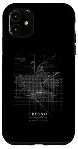 iPhone 11 フレズノ カリフォルニア ファニーシティコーディネイト スカイライン シティマップ スマホケース