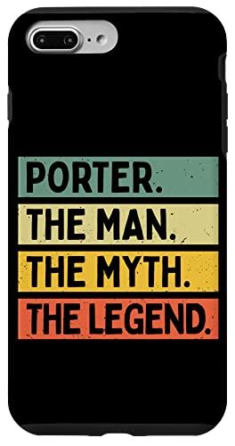 iPhone 7 Plus/8 Plus Porter The Man The Myth The Legend 面白い名言 カスタマイズ可 スマホケース