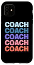 iPhone 11 Funny Modern Repeated Text Design Coach Granddad スマホケース