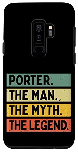 Galaxy S9+ Porter The Man The Myth The Legend 面白い名言 カスタマイズ可 スマホケース