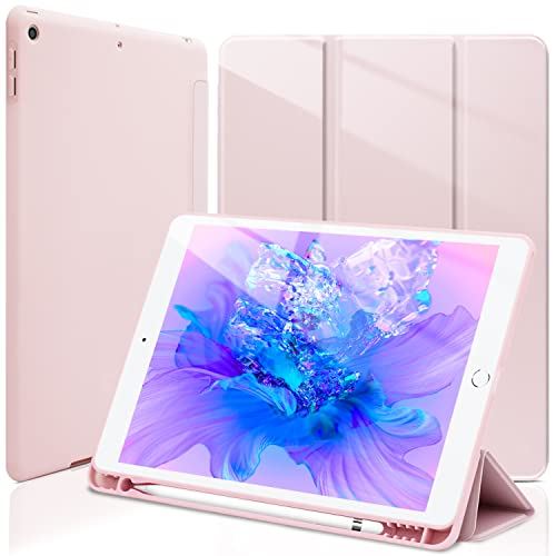 Wonzir iPad 第9世代 ケース iPad 10.2 ケース (2021/2020/2019モデル) ペン収納 スタンド機能 iPad 10.2 インチ 第9世代/第8世代/第7世代 保護カバー 軽量 薄型 ... ピンク