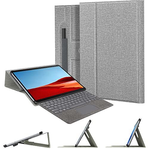 SANDATE Surface Pro X ケース [ペンホルダー付き] スリム 薄型 スタン PU ...