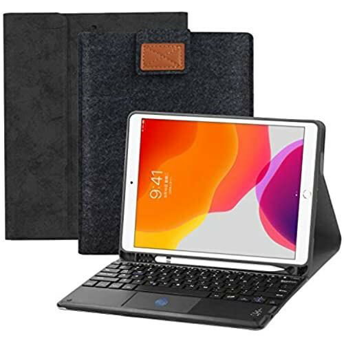 Ananko ipad 10.2 ケース ipad第7/8世代 2019/2020モデル bluetooth キーボード タッチパッド搭載 カバー 薄型 軽量 タブレットpc ケース 手帳型 オートスリープ iPad保護ケース スマート スタンド機能付き 全面保護型 ブラック