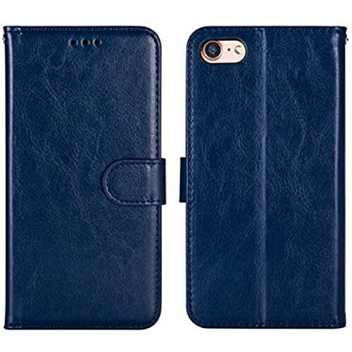 【 Judaz 】 Classic Series 手帳ケースApple iPhone 7 Plus / iPhone 8 Plus ( アイフォン7 プラス / 8 プラス 5.5インチ ) 用 手帳型 ケース ( ネイビーブルー ) 穴留め式 ストラップ付き スタンド機能 スマホケース 横開き PU革 カード入れ 財