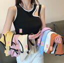 春夏新作 レディース 女 袖なし ニット トップス Tシャツ インナー キャミソール タンクトップ 8色