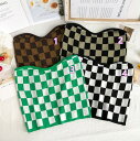 春夏新作 レディース 女 袖なし ニット チェック柄 トップス Tシャツ インナー キャミソール タンクトップ