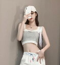 春夏新作 レディース 女 袖なし ニット トップス Tシャツ インナー キャミソール タンクトップ 2色
