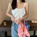 春夏新作 レディース 女 袖なし 無地 トップス Tシャツ インナー タンクトップ キャミソール 3色