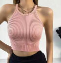 春夏新作 レディース 女 トップス 袖なし 無地 ニット Tシャツ インナー タンクトップ キャミソール