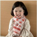 マフラー ニット 子供用 女の子 男の子 ガールズ かわいい 冬 暖かい カラーマッチング